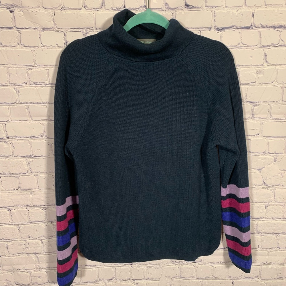 Title Nine Womens Offsite Synergy Turtleneck Sweater Navy Size M Casual Comfy